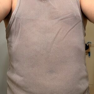 Gray Mesh Tank Top